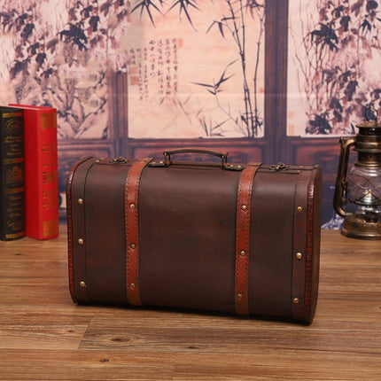 Wooden Portable Certificate Sundries Storage Box Photo Studio Shooting Props，Specification： 1613-01 Red Leather Small-garmade.com