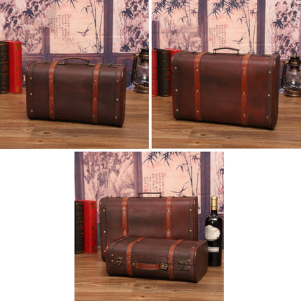 Wooden Portable Certificate Sundries Storage Box Photo Studio Shooting Props，Specification： 1613-06 Red Leather 2PCS/Set-garmade.com