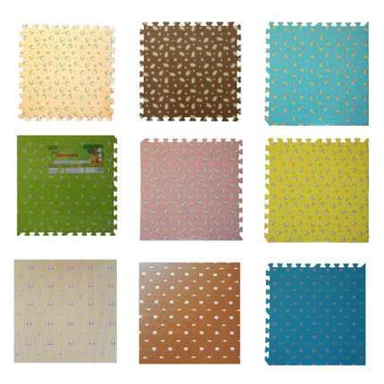 10 PCS Children Bedroom Household Foam Stitching Crawling Floor Non-Slip Mat, Size: 30x30x1.2cm(Coffee Floral)-garmade.com