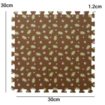 10 PCS Children Bedroom Household Foam Stitching Crawling Floor Non-Slip Mat, Size: 30x30x1.2cm(Dark Wood Grain)-garmade.com