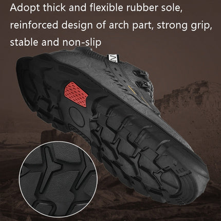 XZ2182 Autumn Men Outdoor Hiking Shoes Cowhide Laced Thick-Soled Men Shoes, Size: 45(Grey)-garmade.com