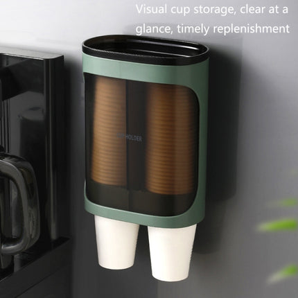 Wall-Mounted Disposable Cup Remover Punch-Free Cup Holder Home Office Convenient Cup Holder, Colour: Binocular Green-garmade.com