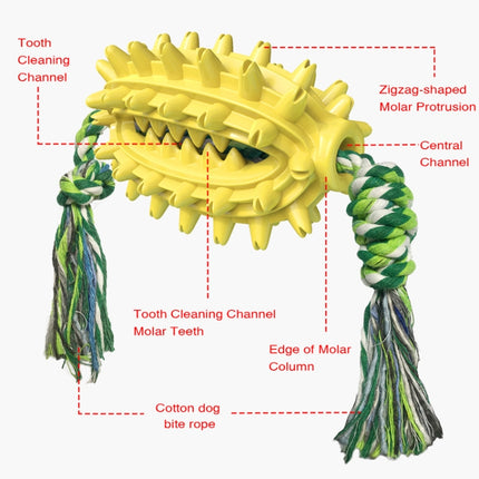Dog Toy With Rope Prickly Pear Molar Stick Dog Toothbrush(Green)-garmade.com