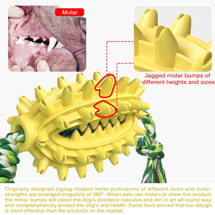 Dog Toy With Rope Prickly Pear Molar Stick Dog Toothbrush(Yellow)-garmade.com