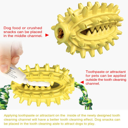 Dog Toy With Rope Prickly Pear Molar Stick Dog Toothbrush(Yellow)-garmade.com