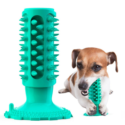 Suction Cup Sounding Dog Toy Bite Resistant Molar Stick Dog Toothbrush Pet Supplies(Lake Blue)-garmade.com