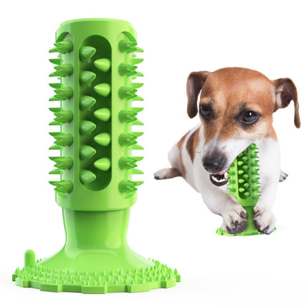 Suction Cup Sounding Dog Toy Bite Resistant Molar Stick Dog Toothbrush Pet Supplies(Green)-garmade.com