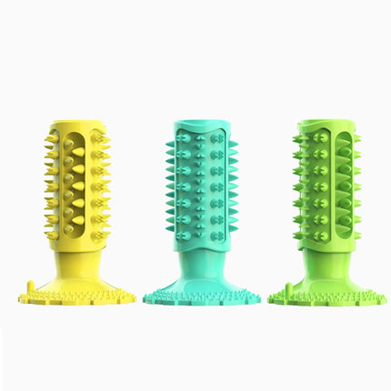 Suction Cup Sounding Dog Toy Bite Resistant Molar Stick Dog Toothbrush Pet Supplies(Green)-garmade.com