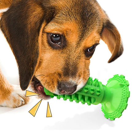 Suction Cup Sounding Dog Toy Bite Resistant Molar Stick Dog Toothbrush Pet Supplies(Yellow)-garmade.com