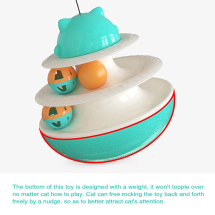 Cat Educational Toy Cat Turntable Interactive Play Plate Upgrade Track Ball(Green)-garmade.com