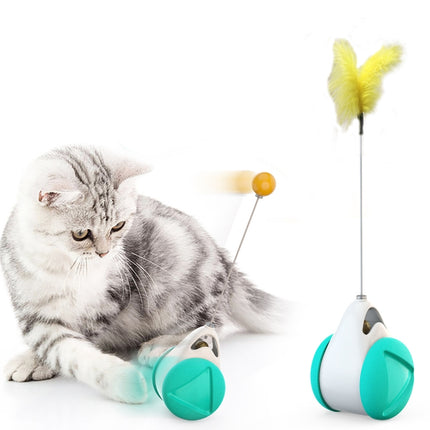 Cat Balance Swing Car Toy To Relieve Boredom Tumbler Funny Cat Stick(Blue)-garmade.com