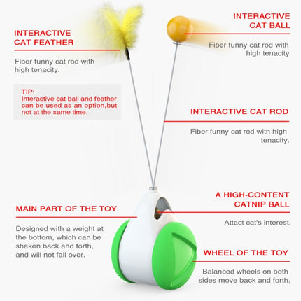 Cat Balance Swing Car Toy To Relieve Boredom Tumbler Funny Cat Stick( Black)-garmade.com