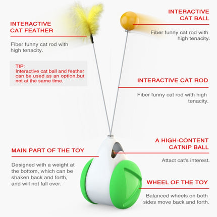 Cat Balance Swing Car Toy To Relieve Boredom Tumbler Funny Cat Stick(Yellow)-garmade.com