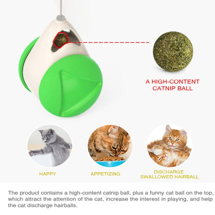 Cat Balance Swing Car Toy To Relieve Boredom Tumbler Funny Cat Stick(Green)-garmade.com