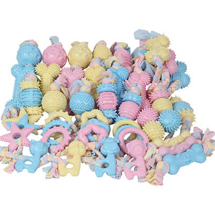 3pcs Pet Toys TPR Bite Resistance Dog Supplies Cotton Rope Cloth Toys, Size: Circle(Random Color Delivery)-garmade.com