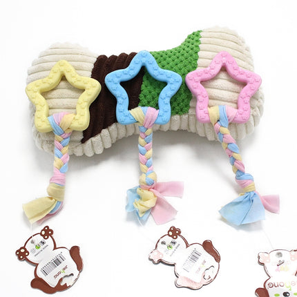 3pcs Pet Toys TPR Bite Resistance Dog Supplies Cotton Rope Cloth Toys, Size: Star(Random Color Delivery)-garmade.com