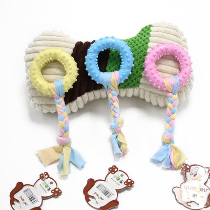 3pcs Pet Toys TPR Bite Resistance Dog Supplies Cotton Rope Cloth Toys, Size: Wallery(Random Color Delivery)-garmade.com