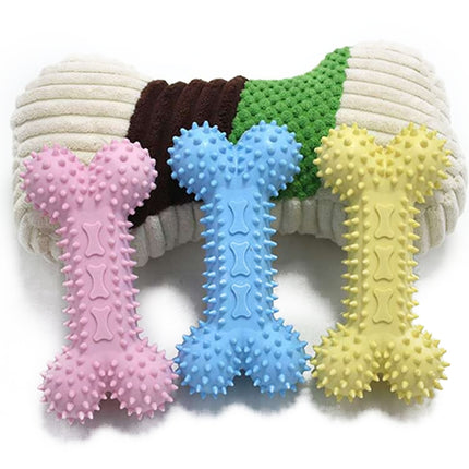 3pcs Pet Toys TPR Bite Resistance Dog Supplies Cotton Rope Cloth Toys, Size: Big Bones(Random Color Delivery)-garmade.com