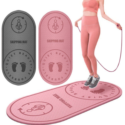 8mm TPE Sound-Absorbing And Shock-Absorbing Skipping Mat Home Indoor Sports Fitness Mat(Pink)-garmade.com