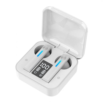 T13 TWS Digital Display Wireless In-Ear Sports Bluetooth Earphones Support Touch Control(White)-garmade.com