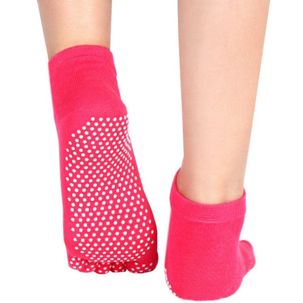 2 Pairs Four Seasons Cotton Five-Toed Yoga Socks Silicone Non-Slip Five-Toed Socks(Blue)-garmade.com