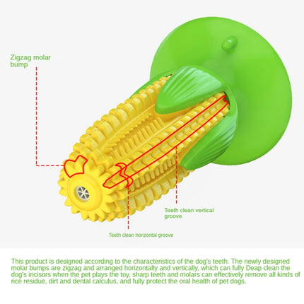 Pet Supplies Suction Cup Corn Sounding Dog Toy Molar Stick Chewing Dog Toothbrush(Classic Corn Three Generations)-garmade.com