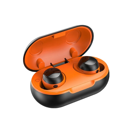TWS-22 Bluetooth 5.0 In-Ear Sports Waterproof Noise Cancelling Touch Control Mini Headphones(Orange)-garmade.com