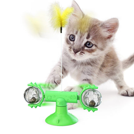 Cat Turntable Funny Cat Stick Toy Pet Supplies(Green)-garmade.com