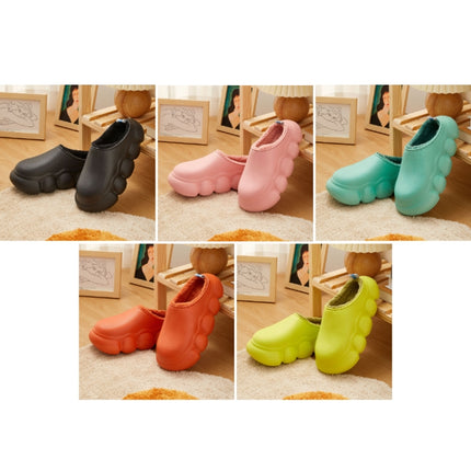 Indoor And Outdoor Pure Color Soft Waterproof Thick-Soled Cotton Slippers, Size: 38/39(Orange)-garmade.com