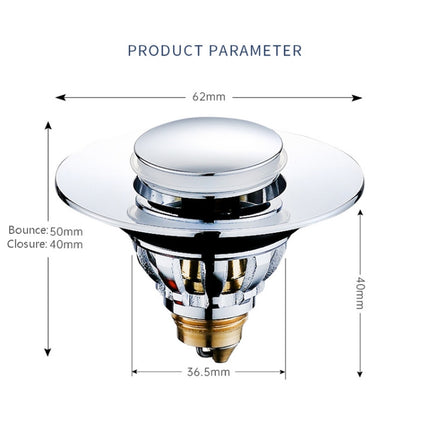 Copper Wash Basin Leaking Plug Push-Type Leaking Plug(Copper Core)-garmade.com