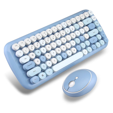 MOFii Candy Punk Keycap Mixed Color Wireless Keyboard and Mouse Set(Blue)-garmade.com
