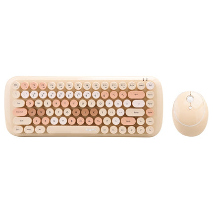 MOFii Candy Punk Keycap Mixed Color Wireless Keyboard and Mouse Set(Milk Tea Color)-garmade.com