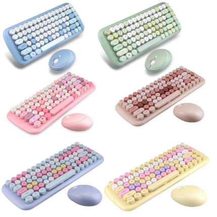 MOFii Candy Punk Keycap Mixed Color Wireless Keyboard and Mouse Set(Milk Tea Color)-garmade.com