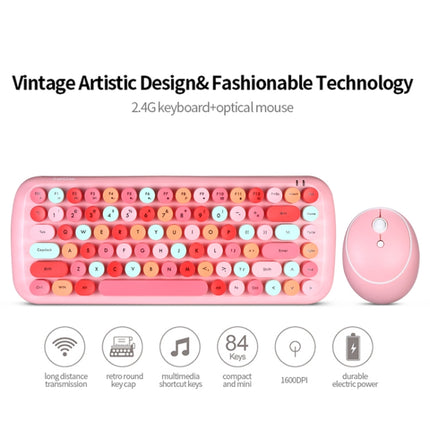 MOFii Candy Punk Keycap Mixed Color Wireless Keyboard and Mouse Set(Elegant Blue)-garmade.com