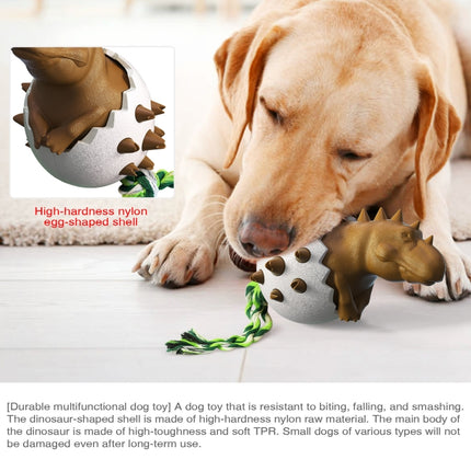 Dinosaur Egg Dog Molar Stick Resistant To Biting Dog Toothbrush Pet Supplies(Brown)-garmade.com