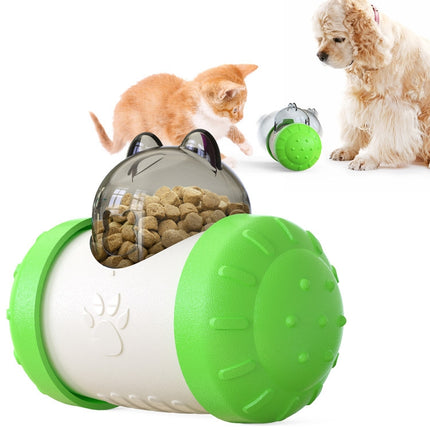 Tumbler Puzzle Slow Food Leakage Food Ball Without Electric Pet Dog Toys(Green)-garmade.com