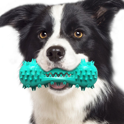 Sounding Dumbbell Dog Toy Molar Stick Resistant Biting Bone Toothbrush Pet Supplies(Lake Blue)-garmade.com