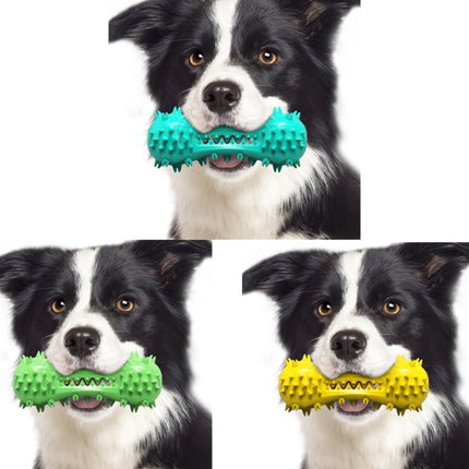 Sounding Dumbbell Dog Toy Molar Stick Resistant Biting Bone Toothbrush Pet Supplies(Lake Blue)-garmade.com