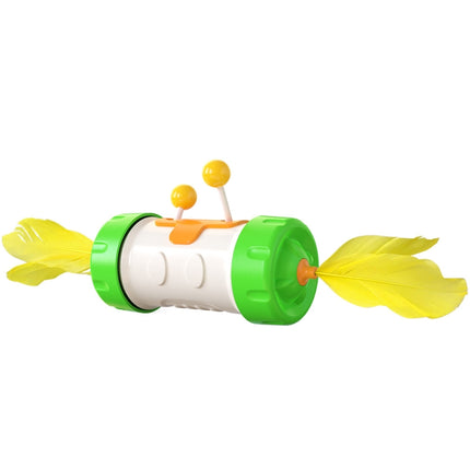 Funny Cat Stick Cat Toy Tumbler Cat Feather Fighting Cat Ball(Green)-garmade.com