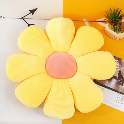 Small Daisy Flower Soft Elastic Cushion Pillow 37cm(Yellow)-garmade.com