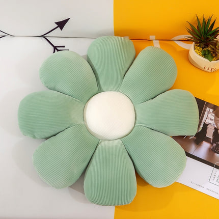 Small Daisy Flower Soft Elastic Cushion Pillow 37cm(Dark Green)-garmade.com
