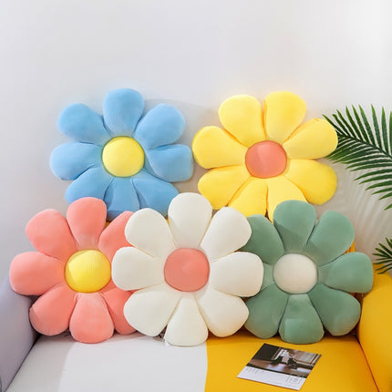 Small Daisy Flower Soft Elastic Cushion Pillow 37cm(White)-garmade.com