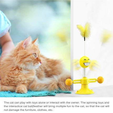 Spring Man Funny Cat Toy Cat Sucker Toy Funny Cat Feather Funny Cat Ball( Brown)-garmade.com
