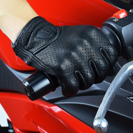 GHOST RACING GR-ST06 Breathable Touch Screen Motorcycle Riding Leather Gloves Anti-Fall Locomotive Gloves, Size: M(Black)-garmade.com