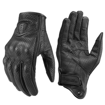 GHOST RACING GR-ST06 Breathable Touch Screen Motorcycle Riding Leather Gloves Anti-Fall Locomotive Gloves, Size: L(Black)-garmade.com