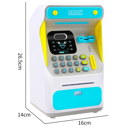 8010 Simulated Face Recognition ATM Machine Piggy Bank Password Automatic Rolling Money Safe Piggy Bank,Style: Pink-garmade.com