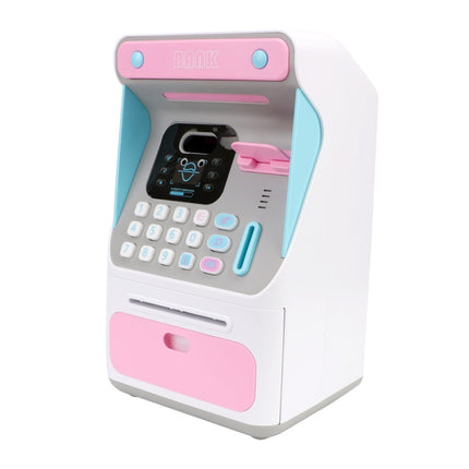 8010 Simulated Face Recognition ATM Machine Piggy Bank Password Automatic Rolling Money Safe Piggy Bank,Style: Rechargeable Version Pink-garmade.com