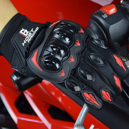 GHOST RACING GR-ST04 Motorcycle Gloves Anti-Fall Full Finger Riding Touch Gloves, Size: M(Red)-garmade.com