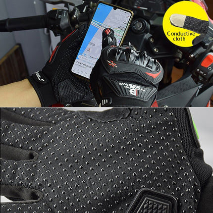 GHOST RACING GR-ST04 Motorcycle Gloves Anti-Fall Full Finger Riding Touch Gloves, Size: M(Red)-garmade.com