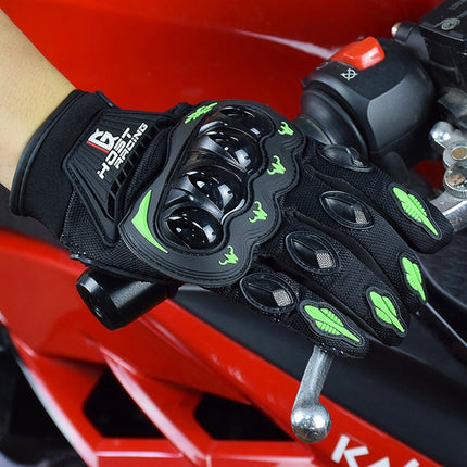 GHOST RACING GR-ST04 Motorcycle Gloves Anti-Fall Full Finger Riding Touch Gloves, Size: L(Green)-garmade.com